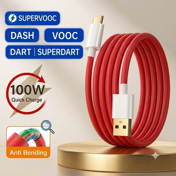 UBPro USB Type C Cable 6.5 A 1.01 m data cable type c, supervooc cable, superdart cable, c type cable Data Cable Type C | Supervooc Flah Dart Charger Cable Support Redm / Realm /oneplu phone